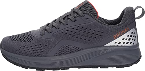 Bronax Mens Wide Toe Box Running Tennis Shoes Gym Tennis Athletics Size 9.5 Sports Mesh Walking Rubber Outsole Sneakers For Male Grey 43 #TOP3