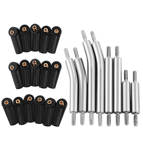 Pothyes High Clearance 4 Links Set Stainless Steel Linkage kit for Base Camp Axial SCX24 1/24 RC Crawler Upgrade Parts (C10 JLU Bronco)