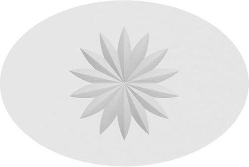 Miniatura 2 de Ekena Millwork ROSP050X033X075DAL09 Roseta de flores estándar de Dalton con borde cuadrado, 5 pulgadas de ancho x 3 14 pulgadas de alto x 34 "P