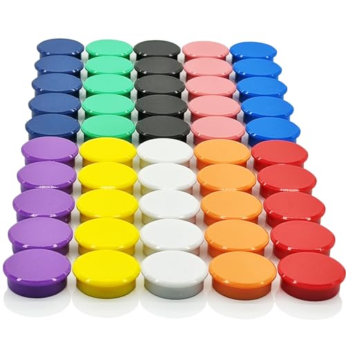 PYJLBX Fridge Magnets 50 Pack, Strong Small Round Magnets for Whiteboard Notice Board & Crafts