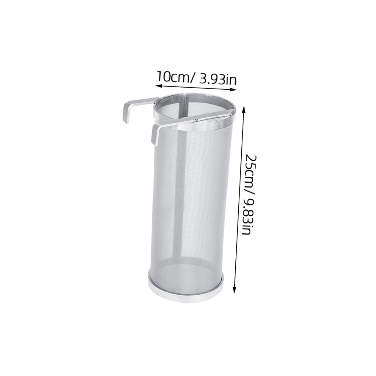 OFFSCH 1Pc Stainless Steel Wine Filter Barrel with Hook Handle Kitchen Filter for Home Brewing Easy to Clean Hop Strainer for Wine and Beer Making Design for Sediment