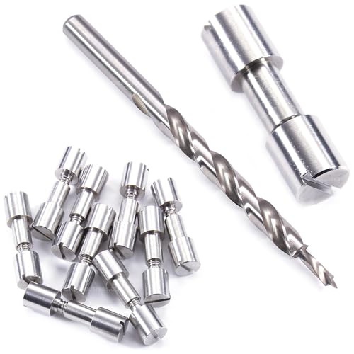 Corby Bolt Fasteners (10 Pack) with Step Drill for DIY Handles &amp; Knife Handle Repair - USA Size (0.312 x 0.213 x 1.25 Inch) - (Stainless Steel)