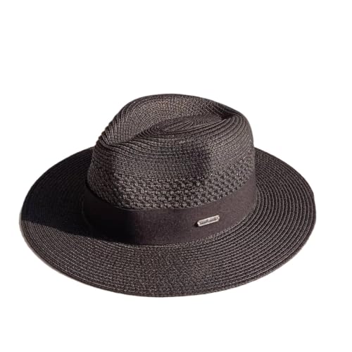 Chapeau fedora en paille unisexe respirant à large bord pour été