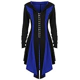 Womens Goth Kunstleder Smoking Coat Stehkragen Vintage Viktorianisch Rundhals Sweatshirts Mode IndividualitäT Sweatshirt Pullover Niet Ripped T-Shirts Bekleidung Winterjacke Leder Winter Warm Motorrad Kleidung Outfit Freizeitjacke Sportjacke Zipper Blazer