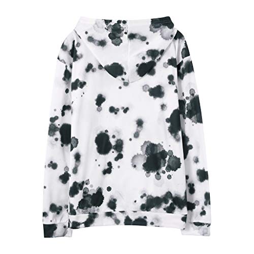 Willisos Hoodies For Women Oversized Graphic Tie Dye Crewneck Sweatshirts Long Sleeve Hooded Pullover Tops Sweaters White #TOP3