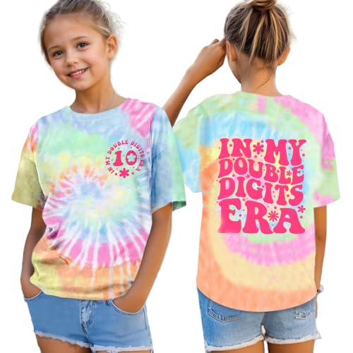 in My Double Digits Era Birthday Girls Shirts 10 Year Old Girl Tshirt 10th Birthday Shirts for Girls Party Gift Tee Tops