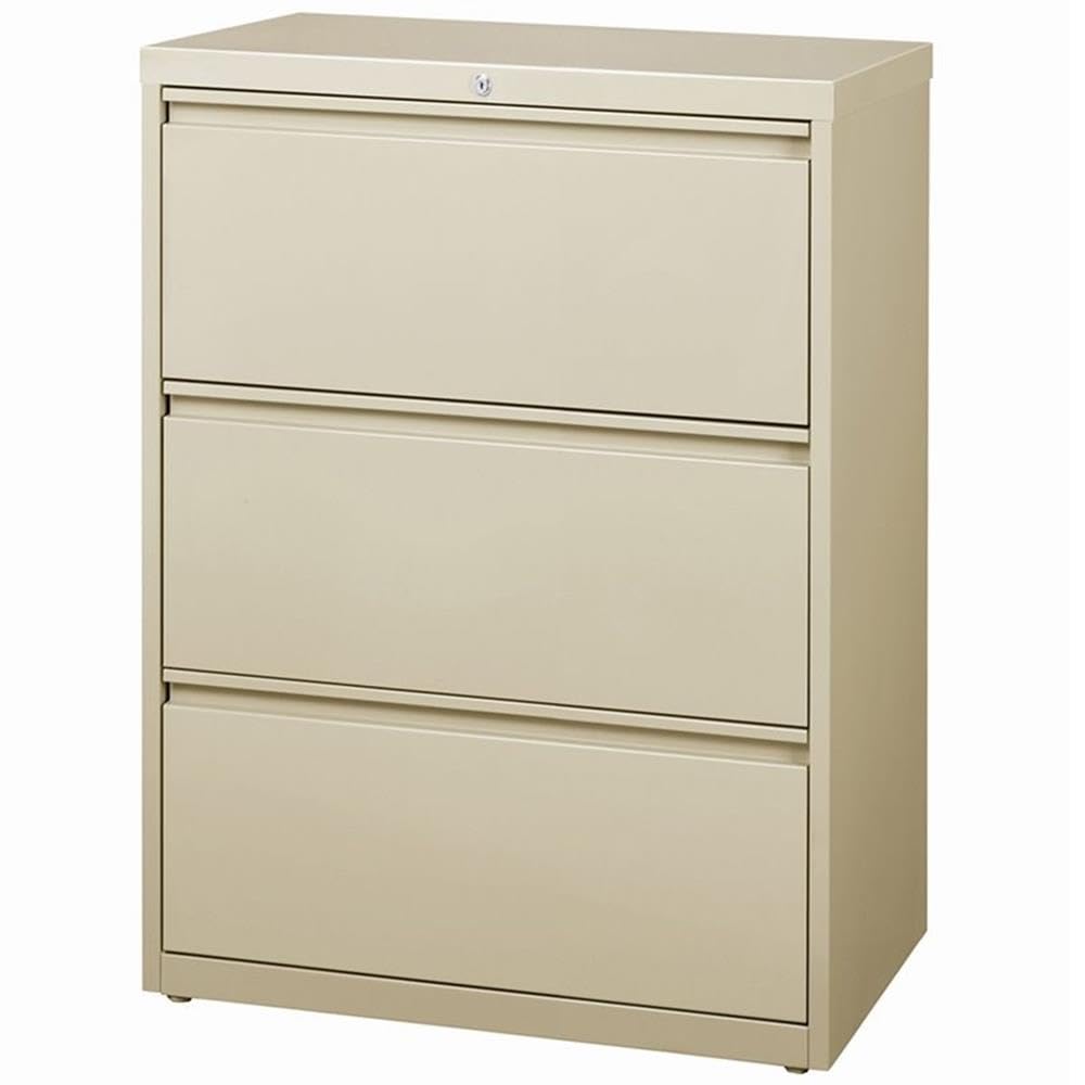 Hirsh 36-in Wide HL8000 Series Metal 3 Drawer Lateral File Cabinet Putty/Beige