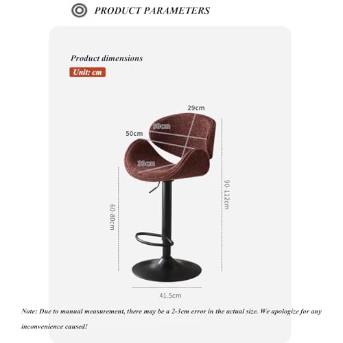 Tabouret de bar pivotant réglable hauteur comptoir cuir moderne avec dossier - 3