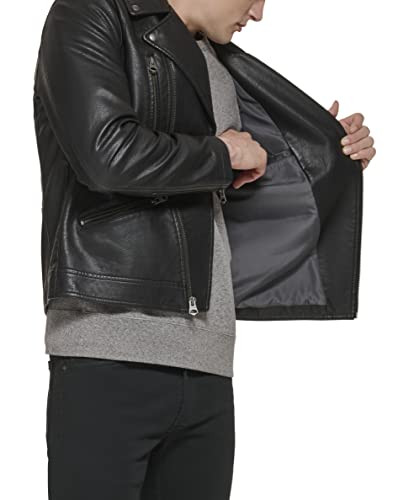 Levi's Men's Faux Leather Motorcycle Jacket, Black Multi Zip, Medium - image 4