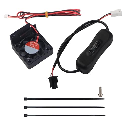 BCZAMD 3D Drucker Zubehör for A1/ A1 Mini Extruder Motor Kühlung Lüfter Kits 40×40×10mm/ 1.57x1.57x0.39inch 7000RPM mit Schalterkabel und Druckteil für Motoren schnelle Wärmeabfuhr