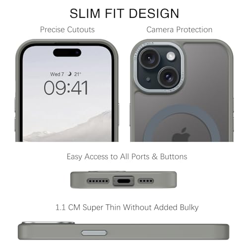 Coque iPhone 15 Plus MagSafe BENTOBEN translucide et antichoc