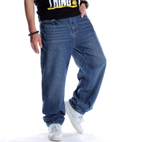 Y2K Jeans Men's Hip Hop Vintage Embroidery Wash Denim Pants Gothic Straight Tube Loose Wide Leg Pants3