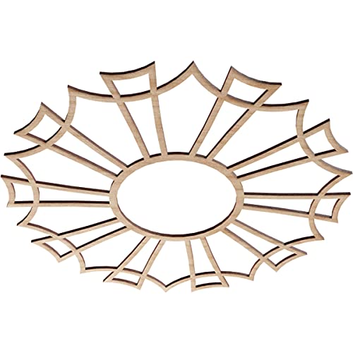 Image of Ekena Millwork 22 inchOD x 7 3 /4 inchID x 1 /4 inchT Augustus Wood Fretwork Pierced Ceiling Medallion, Alder
