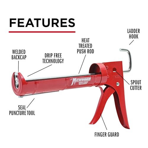image for Newborn 189D Drip-Free Super Ratchet Rod Cradle Caulking Gun, 1/10 Gal