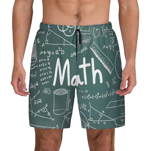 Bañador de hombre de secado rápido con estampado geométrico de matemáticas