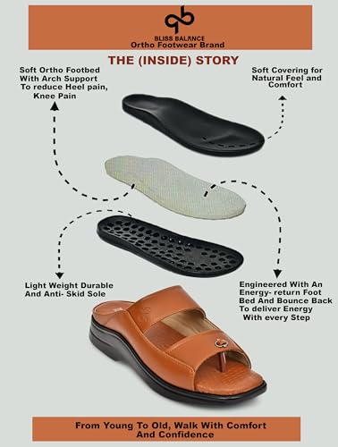 Image of Extra Super Soft Orthopedic Comfortable Doctor Chappal & Cushioned Footbed Lightweight Anti-Slip Sole casual or semi-formal Slipper Stylish Foortwear For Men's BB1039