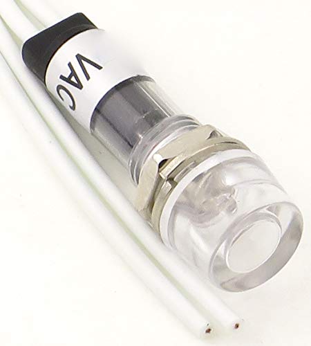 10   CE LISTED 9MM COMPACT PANEL MOUNT INDICATOR LED PILOT LIGHT WHITE 120V AC - YuCo YC-9WRT-1W-120-10