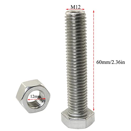 Image of 1pcs Cylindrical Hollow External Hexagon Screw 304 Stainless Steel Lamp Threading Screws Through Hole Bolt M12x60