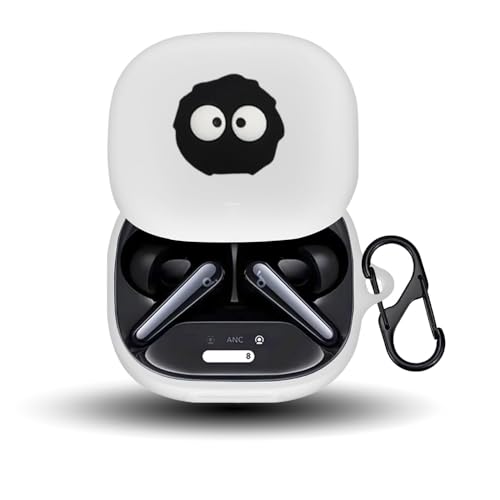 Anker Soundcore Liberty 4 Pro用のケース カバー シリコン素材 可愛い 漫画 軽量 Soundcore Liberty 4 Pro対応 キズ防止 耐衝撃 ワイヤレス イヤホンケース カラビナ付き (白3)