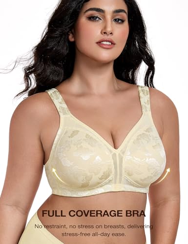 Image of Wingslove Women's Minimizer Bras Full Coverage Wirefree Comfort Plus Size Bra Large Bust Non Padded