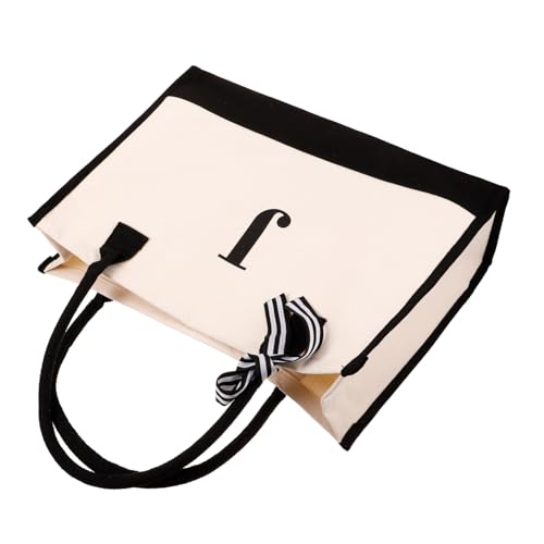 CONGARTENO Bolsa de Lona Grande para Mujer con Diseño de Letras Bolso de Hombro Resistente y Espacioso para Compras y Diario Casual y Funcional para