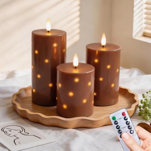Bougies LED effet flamme vacillante marron pour créer une ambiance chaleureuse à Noël
