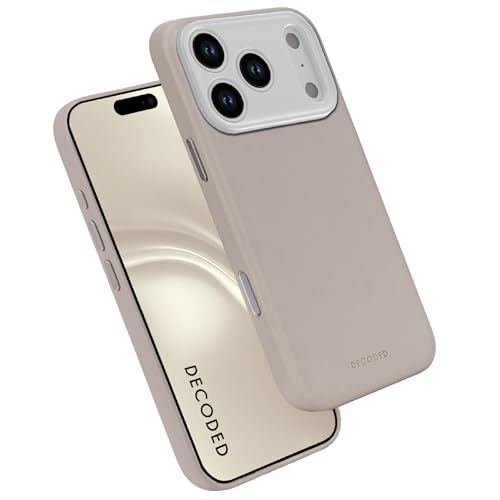 DECODED Coque pour iPhone 17 Pro Max, Cuir ECCO Premium, Compatible avec MagSafe, Magnétique, Protection Caméra, Bouton Camera Control, Anti-Rayures, Beige