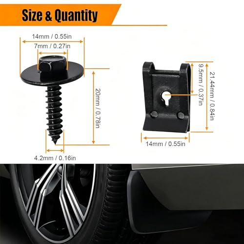 Tornillos de guardabarros M4.2 para carrocería y motor de coche 6