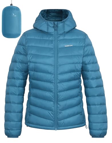 Pioneer Camp Womens Winter Coats with Hood Lightweight Puffer Jacket Women Packable Thermal Puffy Jackets for Running Travel