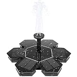 ROADTEC Solar Fountain Pump, Floating Solar Water Fountain Pump, Outdoor Free Standing Submersible Solar Powered Fountain Pump for Bird Bath, Pond, Fish Tank, Garden, 1.5W