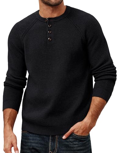 PJ PAUL JONES Mens Pullover Sweater Casual Knit Henley Sweaters