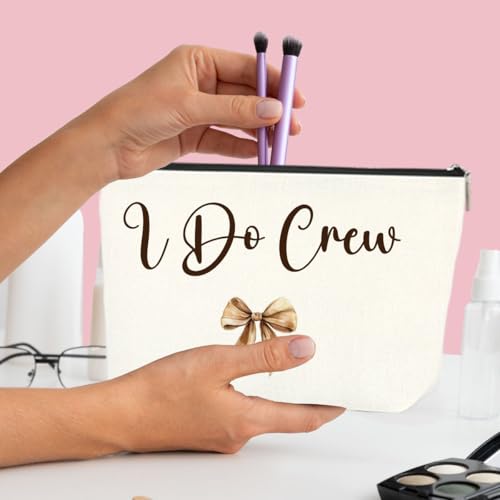 3PCS Luxury Wedding Emergency Kit: I Do Crew Makeup Bag with Waterproof Compartments, Bridesmaid Rescue Pouch for Makeup & Dress Repair4