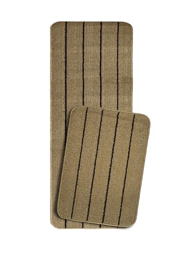 Image of SARAL Home Multiuse Combo Pack of 2Pc | Polyester Door Mat 45x60 & Runner Floor Mat 43x120| Anti-Skid | Modern Design