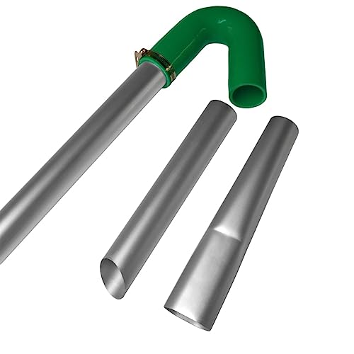 Gutter Vacuum Pole Kit 24ft Long Reach Drain Pipe Sucker Hoover Cleaning System 1.2m to 7.2m 51mm Pole Diameter 700g Per Tube Aluminium Tubing Nozzles Silicone Hose Adaptor U Bend Neck Jubilee Clips - Image 2