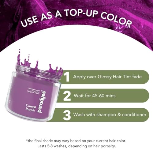 Top-up Semi-permanent Comrii Purple DIY Conditioner Based Hair Colour, 120 gm