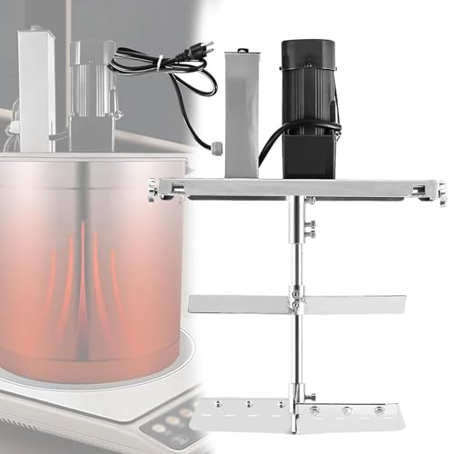 Batidora eléctrica comercial de alimentos, soporte de acero inoxidable de velocidad ajustable con eje de mezcla de doble capa y raspador para condimentos y agitar salsas, capacidad de 60 litros
