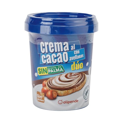 Alipende Crema al Cacao con Avellanas Dúo, Sin Aceite de Palma, Sin Gluten, 500g