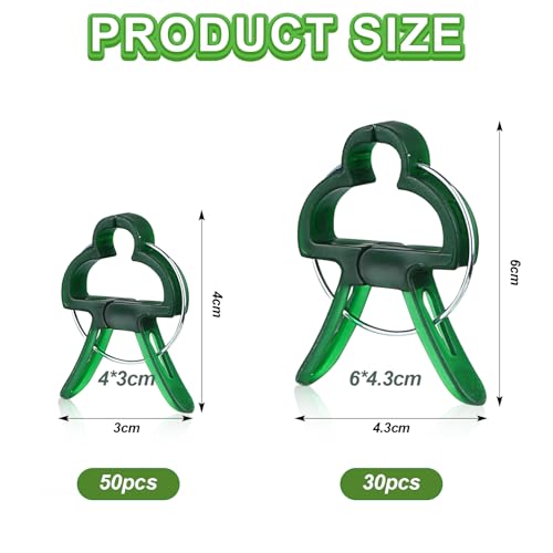 Huanmin 80 Stück Pflanzenclips, Pflanzenklammern Tomaten, Grüne Pflanzen Clips für Gurken, Kunststoff Pflanzen Klammern für Gemüse, Pflan-Zen, Rosen, Chili