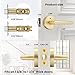 Haidms Gold Door Handles, Brushed Gold Privacy Door Handle, Interior Satin Brass Door Levers for Bathroom, Bedroom, Zinc Alloy (6 Pack)