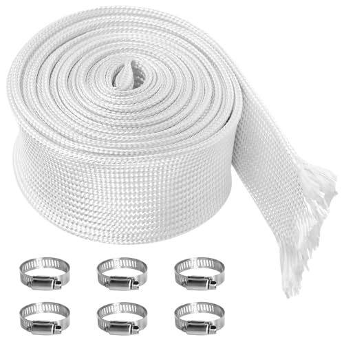 TTYSHIP® Tuyau D'échappement Isolé 25mm, Tuyau D'échappement pour Générateur 300cm avec 6 Clips pour Groupe Électrogène Chauffage Stationnement