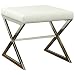 Coaster Home Furnishings, White Ottoman, White & Chrome