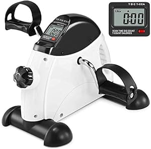 MOMODA Tischuntermotor Mini-Pedaltrainer für Beine/Arme mit LCD-Display für Zuhause/Büro