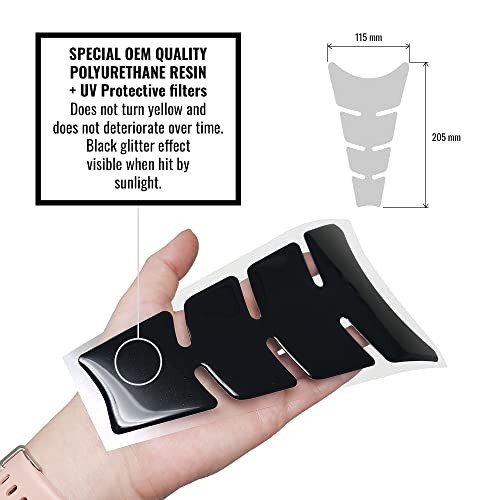 4R Quattroerre.it 1896 Tankpad 3D Motorrad Tankschutz Slim, Schwarz, 19 x 13 cm