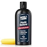 ROYAL SHINE Plastic Restorer for Long-Lasting, Deep Black Results – Restores Faded Plastic, Rubber & Vinyl with UV Protection, Non-Greasy Formula + Foam Applicator, 8oz