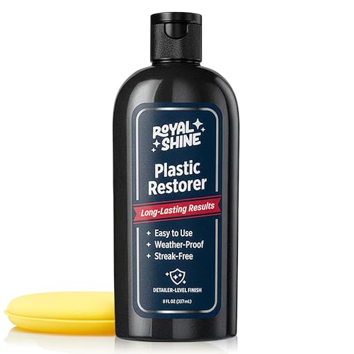 ROYAL SHINE Plastic Restorer for Long-Lasting, Deep Black Results – Restores Faded Plastic, Rubber...