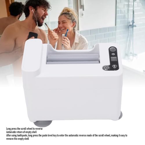 Pongnas Automatischer Zahnpastaspender, Elektrischer Zahnpasta-Quetscher, Wiederaufladbar, Wandmontage mit 3 Einstellbaren Stufen für das Badezimmer zu Hause