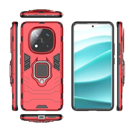 Xiaomi Redmi Note 14 Pro 5G �d�b�P�[�X�A�X�����P�[�X�X�^���h�L�b�N�X�^���h PC & �z���_�[�t�� TPU �J�o�[�ƌ݊���������܂�(Red)