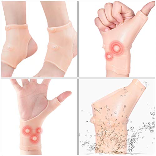 ARTIBETTER 2 Pares de Gel de Pulso de Apoio de Polegar Cintas MagnÃ©ticas de ProteÃ§Ã£o de Tornozelo
