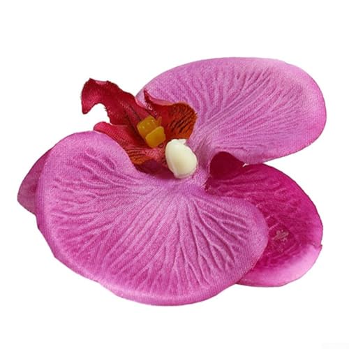 Pumixiy Orquídea falsa de seda Phalaenopsis con diseño realista para sala de estar, dormitorio, decoración de eventos, paquete de 1 en varios colores (rojo rosa)