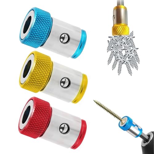 Image of Universal Screwdriver Head Magnetic Ring, Magnetizer Screw Removable for Hex Screwdriver and Power Bits, Magnetic Screwdriver Bit Head, Multipack Magnetic Screw Ring Holders Household Tool (Mix)